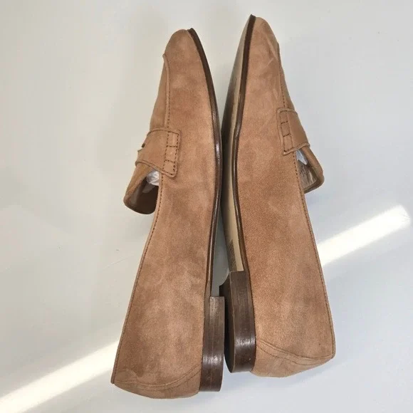 J. Crew Charlie Penny Loafers 6.5 Brown Suede Flats Classic Preppy Dark Academia - Picture 10 of 10